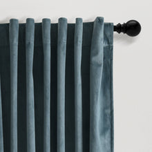 Cargar imagen en el visor de la galería, Prima Velvet Solid Back Tab Rod Pocket Light Filtering Window Curtain Panel Set
