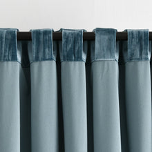 Cargar imagen en el visor de la galería, Prima Velvet Solid Back Tab Rod Pocket Light Filtering Window Curtain Panel Set
