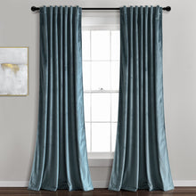 Carregar imagem no visualizador da galeria, Prima Velvet Solid Back Tab Rod Pocket Light Filtering Window Curtain Panel Set
