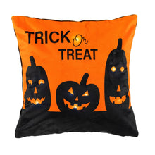 Load image into Gallery viewer, Trick Or Treat Pumpkin LED Decorative Pillow
