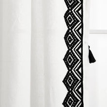 Load image into Gallery viewer, Aztec Diamond Border Tassel Window Curtain Panel
