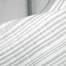 Load image into Gallery viewer, Farmhouse Box Stitch And Stripe Cotton Quilt 3 Piece Set
