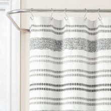 Cargar imagen en el visor de la galería, Modern Tufted Stripe Yarn Dyed Recycled Cotton Blend Shower Curtain
