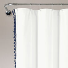 Load image into Gallery viewer, Boho Melora Tassel Yarn Dyed Recycled Cotton Blend Shower Curtain
