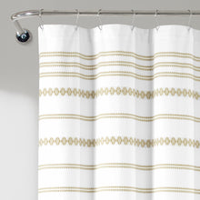 Load image into Gallery viewer, Breezy Chic Tassel Jacquard Recycled Cotton Shower Curtain
