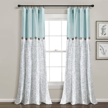 Load image into Gallery viewer, Linen Button Botanical Garden Window Curtain Panel
