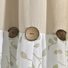 Load image into Gallery viewer, Linen Button Botanical Garden Window Curtain Panel
