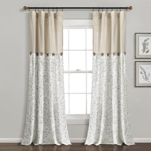 Load image into Gallery viewer, Linen Button Botanical Garden Window Curtain Panel
