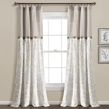 Load image into Gallery viewer, Linen Button Botanical Garden Window Curtain Panel
