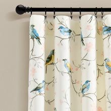 Cargar imagen en el visor de la galería, Botanical Bird &amp; Flower Light Filtering Window Curtain Panel Set
