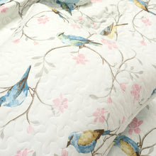 Load image into Gallery viewer, Botanical Bird &amp; Flower Quilt 3 Piece Set
