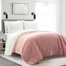 Load image into Gallery viewer, Farmhouse Color Block Ultra Soft Faux Fur Comforter Set
