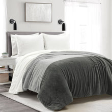 Load image into Gallery viewer, Farmhouse Color Block Ultra Soft Faux Fur Comforter Set
