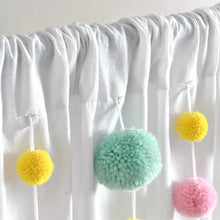 Load image into Gallery viewer, Boho Pom Pom Tassel Faux Linen Window Curtain Panel
