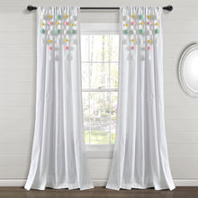 Load image into Gallery viewer, Boho Pom Pom Tassel Faux Linen Window Curtain Panel
