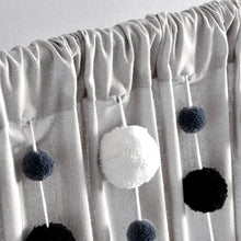 Load image into Gallery viewer, Boho Pom Pom Tassel Faux Linen Window Curtain Panel
