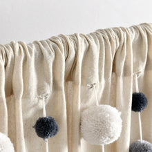 Cargar imagen en el visor de la galería, Boho Pom Pom Tassel Faux Linen Window Curtain Panel
