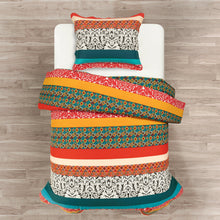 Load image into Gallery viewer, Boho Stripe Cotton Reversible Duvet Cover Set
