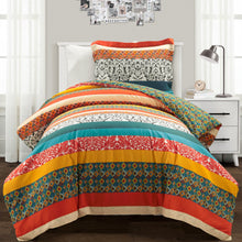 Load image into Gallery viewer, Boho Stripe Cotton Reversible Duvet Cover Set
