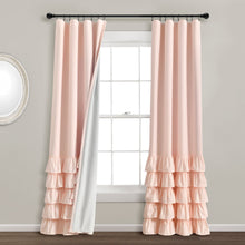 Load image into Gallery viewer, Allison Ruffle 100% Blackout Window Curtain Panel
