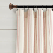 Load image into Gallery viewer, Farmhouse Stripe Yarn Dyed Recycled Cotton Blend Window Curtain Panel Set
