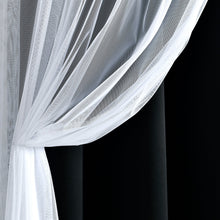 Cargar imagen en el visor de la galería, Grommet Sheer With Insulated Blackout Lining Curtain Panel Set
