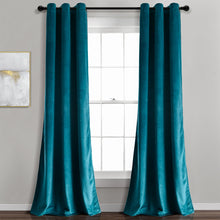 Cargar imagen en el visor de la galería, Prima Velvet Solid Grommet Light Filtering Window Curtain Panel Set
