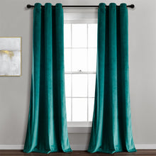 Load image into Gallery viewer, Prima Velvet Solid Grommet Light Filtering Window Curtain Panel Set
