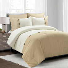 Cargar imagen en el visor de la galería, Linen Button Comforter 5 Piece Set
