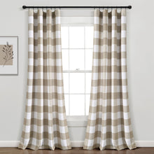 Cargar imagen en el visor de la galería, Kelly Checker Light Filtering Window Curtain Panel Set
