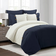 Load image into Gallery viewer, Linen Button Comforter 5 Piece Set
