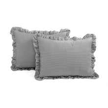 Carregar imagem no visualizador da galeria, Farmhouse Stripe Reyna Ruffle Reversible Comforter 3 Piece Set
