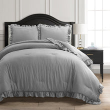 Carregar imagem no visualizador da galeria, Farmhouse Stripe Reyna Ruffle Reversible Comforter 3 Piece Set
