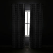 Load image into Gallery viewer, Urban Square Grid Blackout Window Curtain Panel Set
