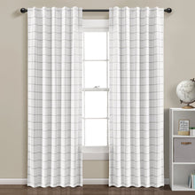 Load image into Gallery viewer, Urban Square Grid Blackout Window Curtain Panel Set
