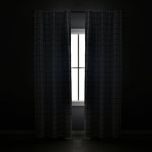 Load image into Gallery viewer, Urban Square Grid Blackout Window Curtain Panel Set
