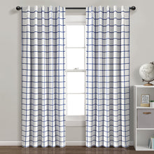 Load image into Gallery viewer, Urban Square Grid Blackout Window Curtain Panel Set
