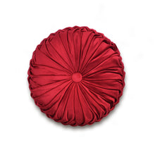 Load image into Gallery viewer, Round Pleated Soft Velvet Throw Pillow
