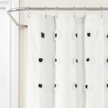 Load image into Gallery viewer, Boho Circle Tufted Yarn Dyed Recycled Cotton Blend Shower Curtain
