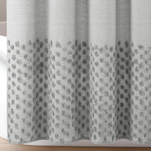 Load image into Gallery viewer, Boho Polka Dot Yarn Dyed Recycled Cotton Blend Shower Curtain
