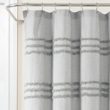 Cargar imagen en el visor de la galería, Boho Kendra Tufted Yarn Dyed Recycled Cotton Blend Shower Curtain
