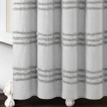 Cargar imagen en el visor de la galería, Boho Kendra Tufted Yarn Dyed Recycled Cotton Blend Shower Curtain
