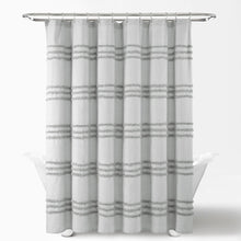 Cargar imagen en el visor de la galería, Boho Kendra Tufted Yarn Dyed Recycled Cotton Blend Shower Curtain
