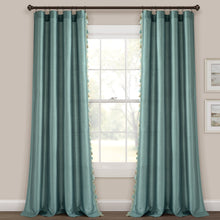 Load image into Gallery viewer, Luxury Regency Faux Silk Two-Tone Tassel Window Curtain Panel Set
