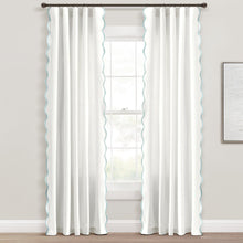 Load image into Gallery viewer, Coastal Chic Scalloped Edge Window Curtain Panel Set
