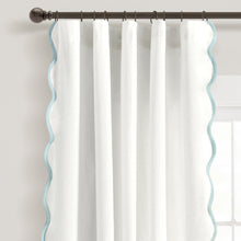 Load image into Gallery viewer, Coastal Chic Scalloped Edge Window Curtain Panel Set
