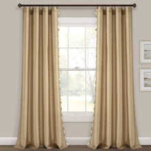 Cargar imagen en el visor de la galería, Luxury Regency Faux Silk Two-Tone Tassel Window Curtain Panel Set
