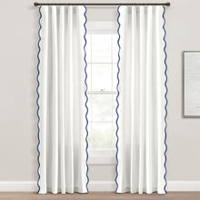 Load image into Gallery viewer, Coastal Chic Scalloped Edge Window Curtain Panel Set
