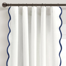 Load image into Gallery viewer, Coastal Chic Scalloped Edge Window Curtain Panel Set
