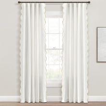 Load image into Gallery viewer, Coastal Chic Scalloped Edge Window Curtain Panel Set
